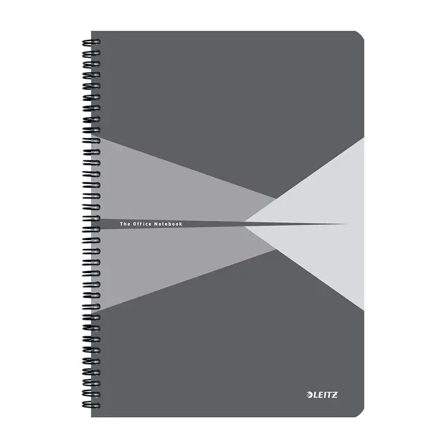 Caiet cu spira A4 Leitz Office, carton laminat FSC, 90f, matematica, gri BPTCSL464785