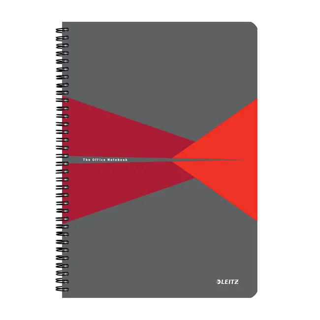 Caiet cu spira A4 Leitz Office, carton laminat FSC, 90f, matematica, rosu BPTCSL464725