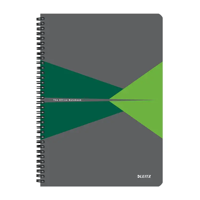 Caiet cu spira A4 Leitz Office, carton laminat FSC, 90f, matematica, verde BPTCSL464755