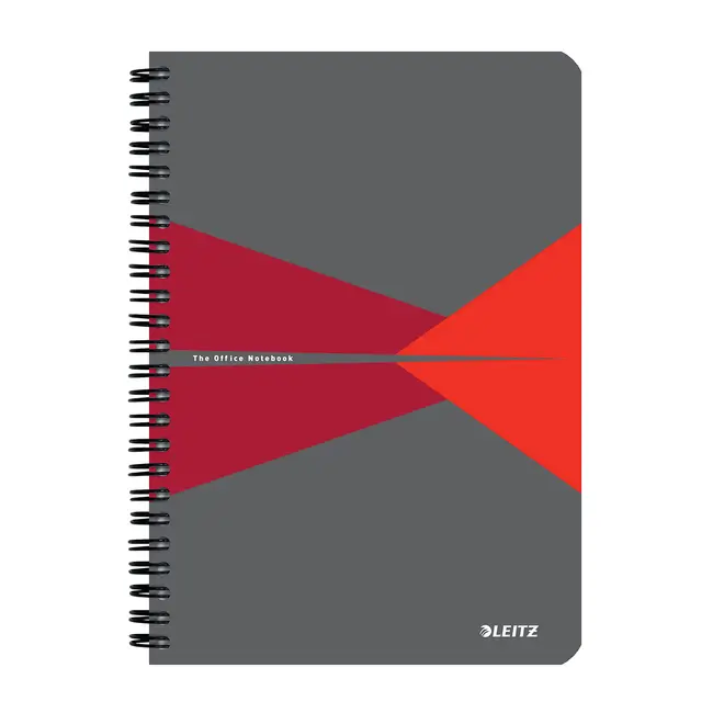 Caiet cu spira A5 Leitz Office, PP reciclabil FSC, 90f, dictando, rosu BPTCSL449925