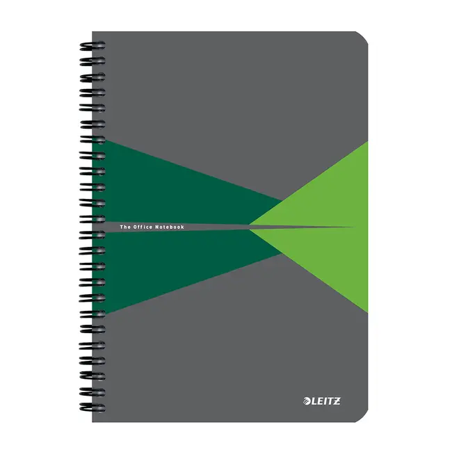 Caiet cu spira A5 Leitz Office, PP reciclabil FSC, 90f, matematica, verde BPTCSL449855