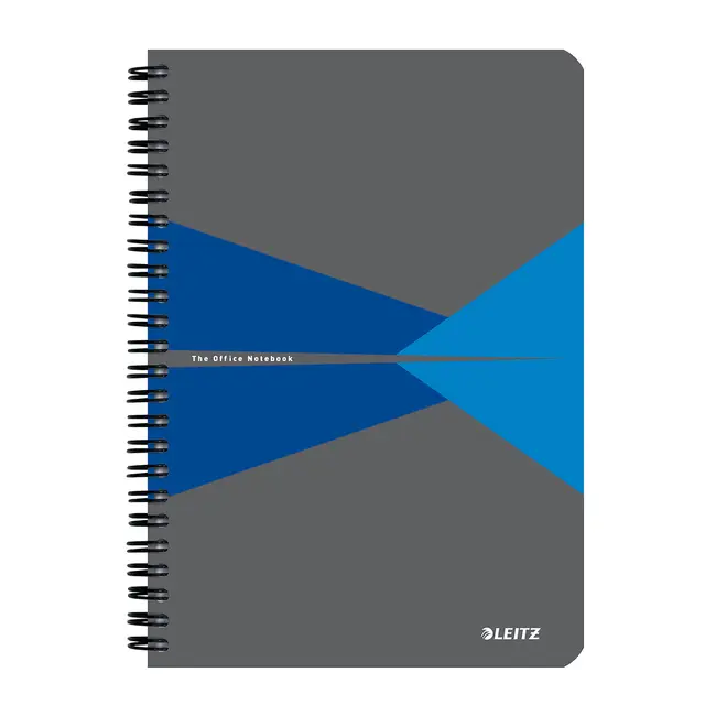 Caiet cu spira A5 Leitz Office, carton laminat FSC, 90f, dictando, albastru BPTCSL445935
