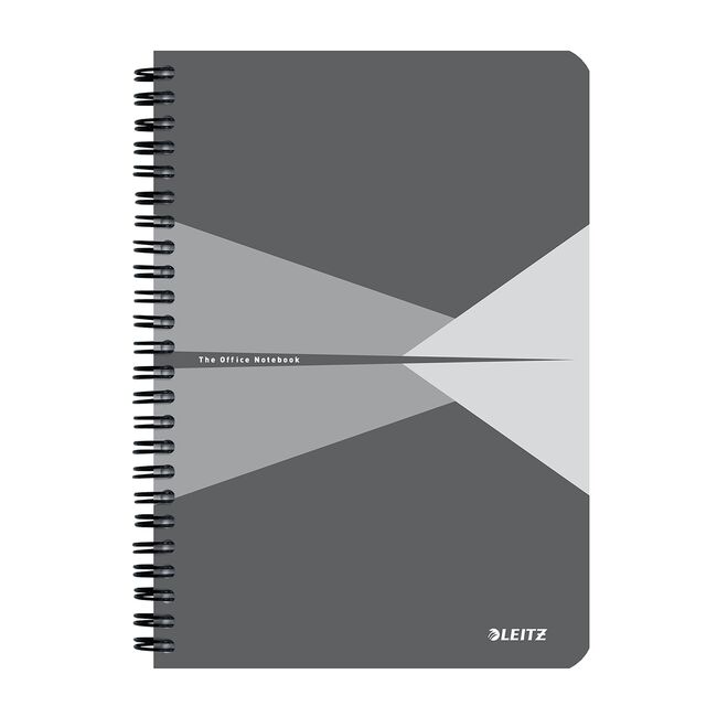 Caiet cu spira A5 Leitz Office, carton laminat FSC, 90f, matematica, gri BPTCSL445885