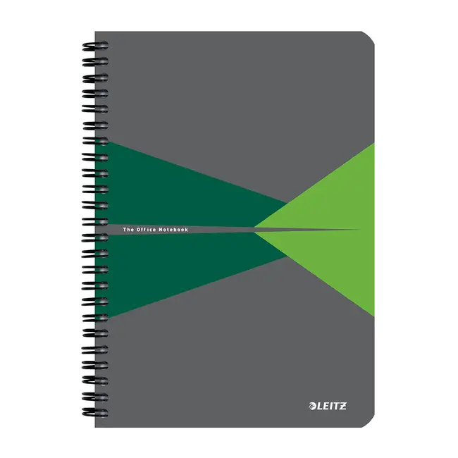 Caiet cu spira A5 Leitz Office, carton laminat FSC, 90f, matematica, verde BPTCSL445855