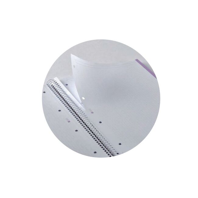 Caiet reciclat Miquelrius ECOLAVENDER Emotions, cu spira, A4, matematica, 80 file, lavanda BPTCMQ06090