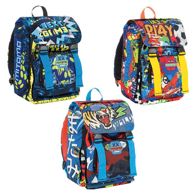 Ghiozdan Mitama, 4 compartimente, design baieti, 40 x 28 x 18 cm BPTCMI064390