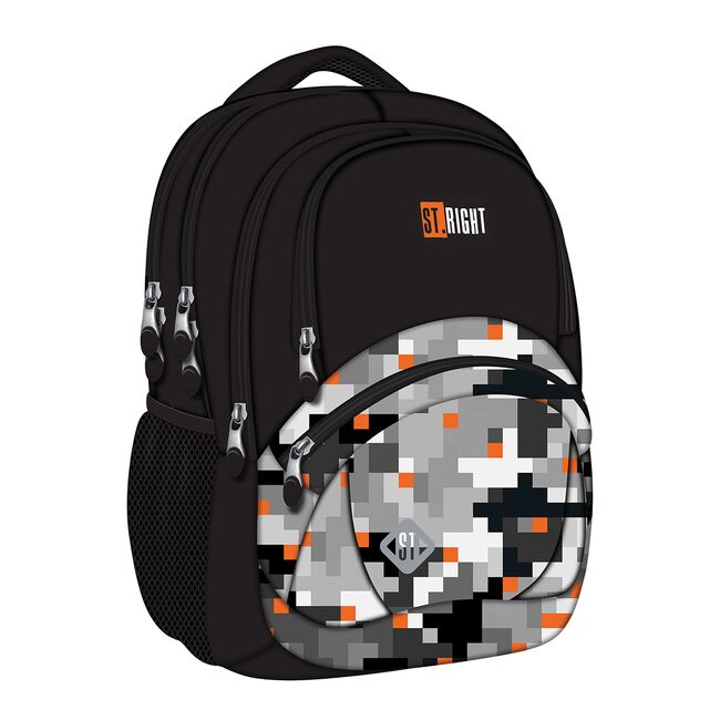 Ghiozdan scolar Majewski ST Right, BP05, Pixels, 4 compartimente, 42 x 30 x 19 cm BPTCMJ680885