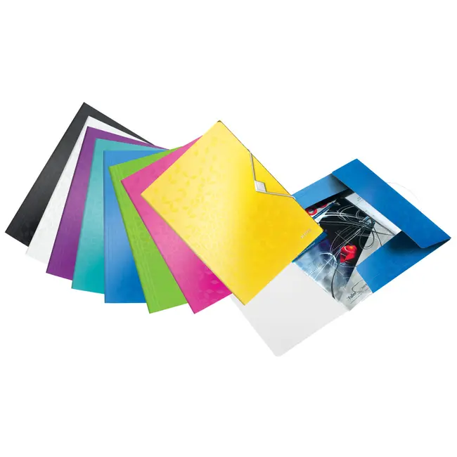 Mapa Leitz WOW cu elastic, PP, roz metalizat BPTCSL080307