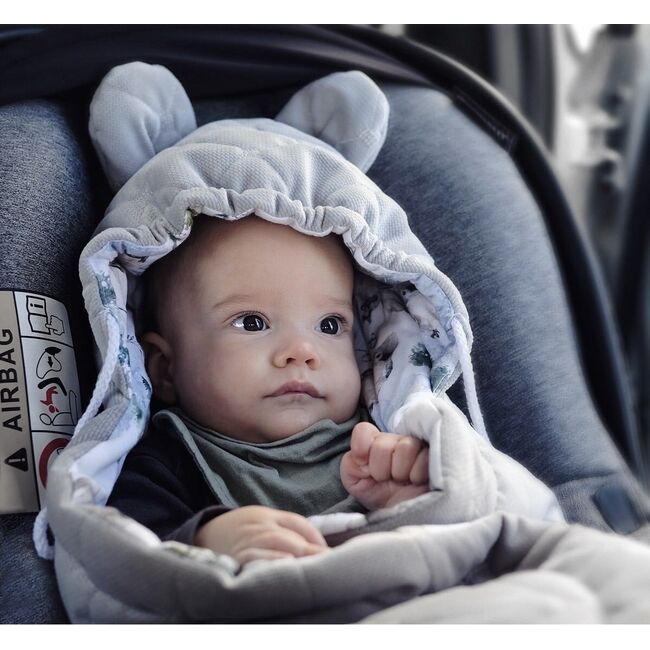 Paturica Universala Pentru Scoica Auto Bumbac   Catifea ,   Baloane - Caldura, Confort Si Siguranta In Fiecare Calatorie Pjb612431