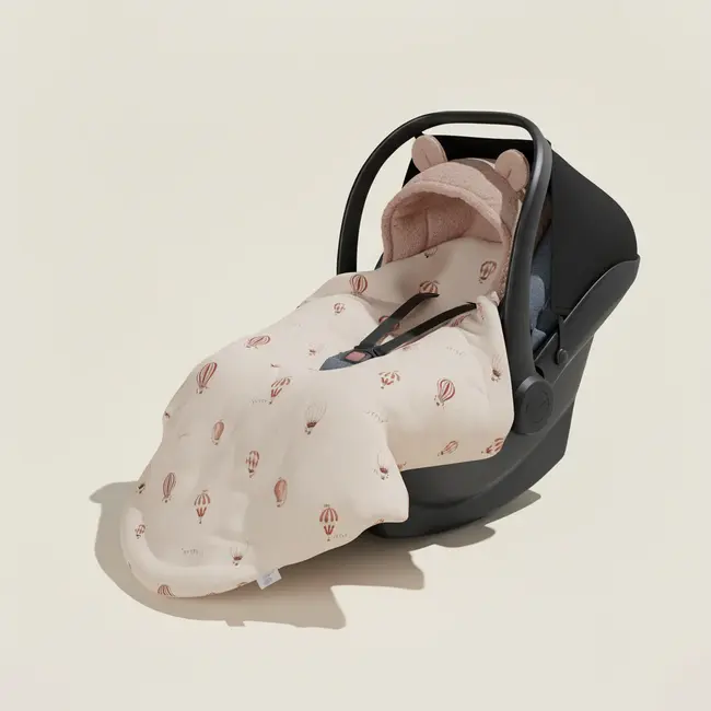 Paturica Universala Pentru Scoica Auto Bumbac   Catifea ,   Baloane - Caldura, Confort Si Siguranta In Fiecare Calatorie Pjb612431