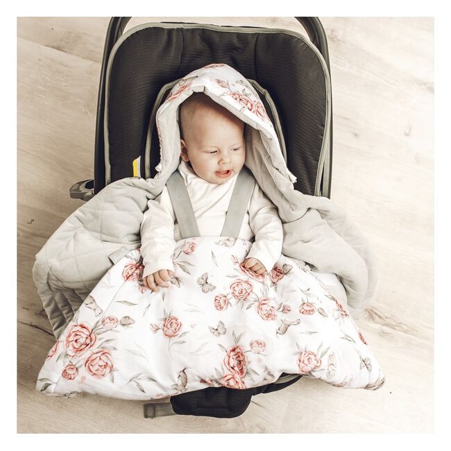 Paturica Universala Pentru Scoica Auto Bumbac   Catifea ,   Baloane - Caldura, Confort Si Siguranta In Fiecare Calatorie Pjb612431