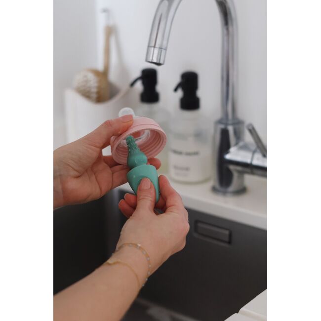 Perie din silicon Beaba 2 in 1 Sage Green