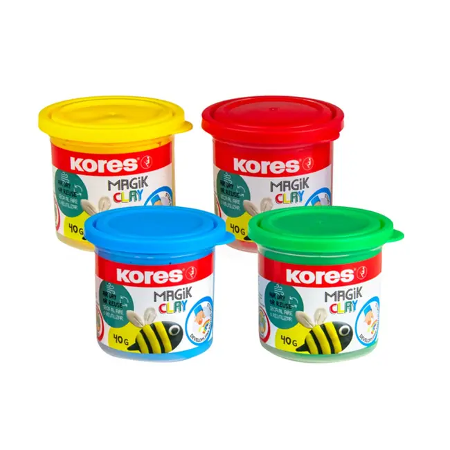 Plastilina Kores Magic Clay, 40 g/culoare, 4 culori basic/set BPTCKS992526