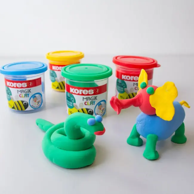 Plastilina Kores Magic Clay, 40 g/culoare, 4 culori basic/set BPTCKS992526