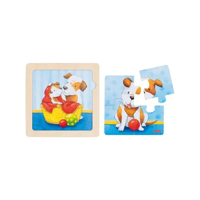 Puzzle educativ lemn 2 in 1 copii 1 an+ set 4 buc animalute   carboysafety