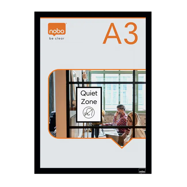 Rama auto-adeziva NOBO, magnetica, A3, negru, 2 bucati/set BPTCSL915700