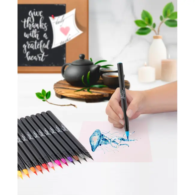 Set 20 markere Creative Craft, varf tip pensula pe baza de apa BPTCJK106431