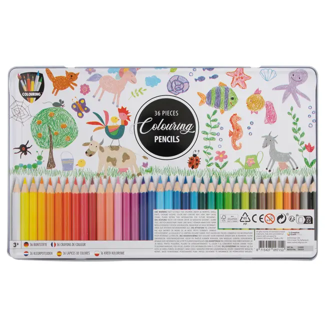 Set 36 creioane colorate Creative Craft, in cutie metalica BPTCJK150095