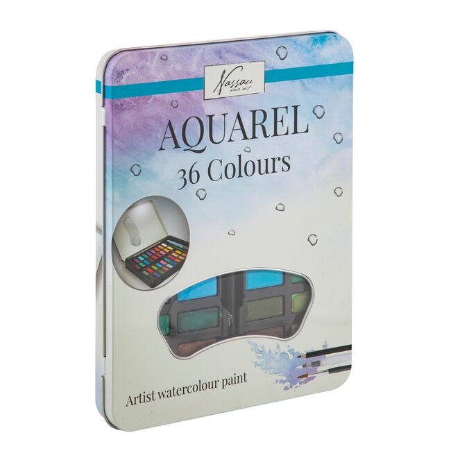 Set 36 culori Creative Craft, cutie metalica cu creion HB, pensula BPTCJK000510