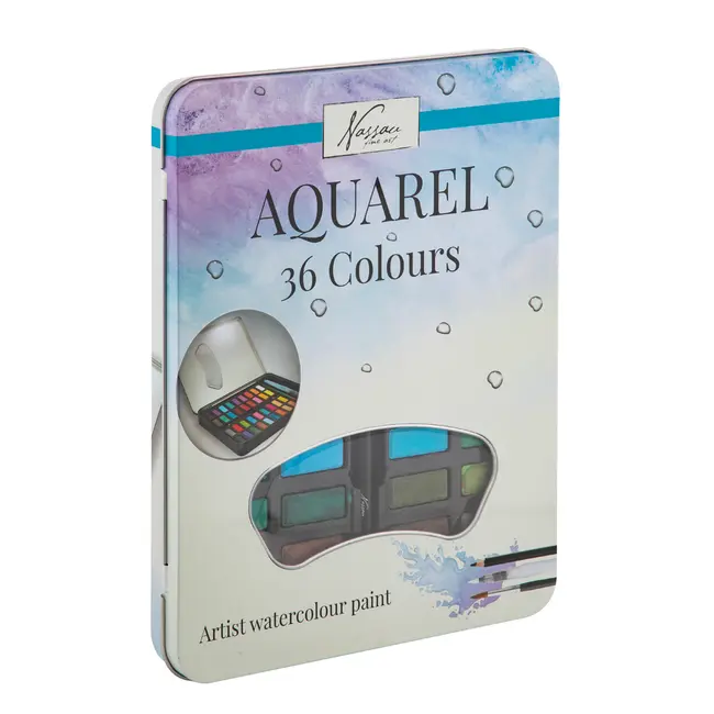 Set 36 culori Creative Craft, cutie metalica cu creion HB, pensula BPTCJK000510