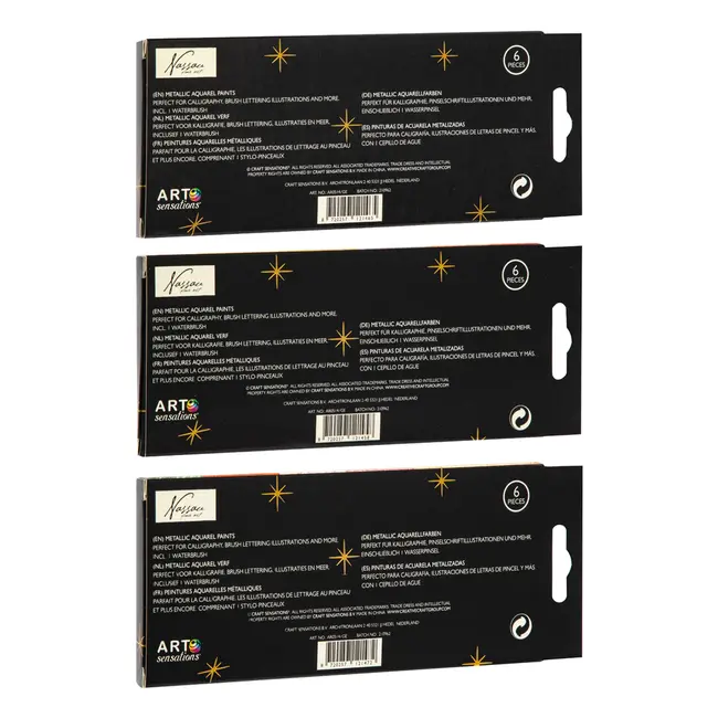 Set 6 acuarele si pensula Creative Craft, diverse culori BPTCJK000514