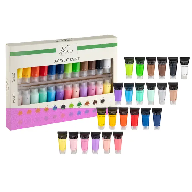 Set culori acrilice Creative Craft Fine Art, 24 culori, 22 ml BPTCJK105489