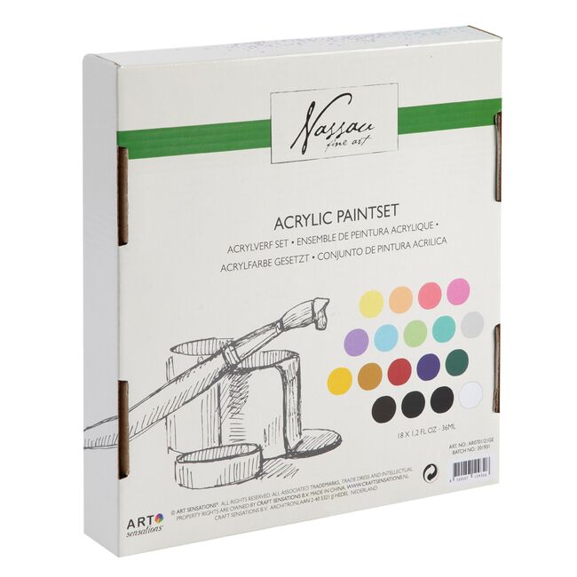 Set culori acrilice mix Creative Craft Fine Art, 18 culori x 36 ml BPTCJK109326