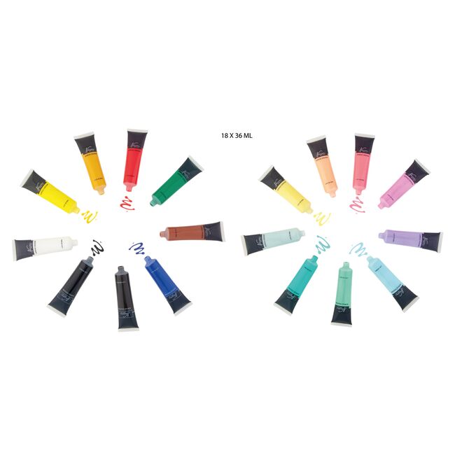 Set culori acrilice mix Creative Craft Fine Art, 18 culori x 36 ml BPTCJK109326