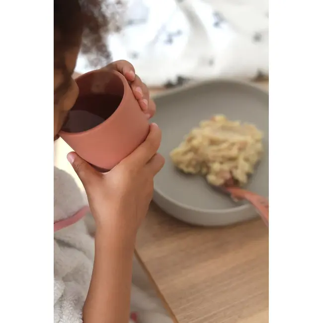 Set de masa silicon Beaba 4 piese Terracotta