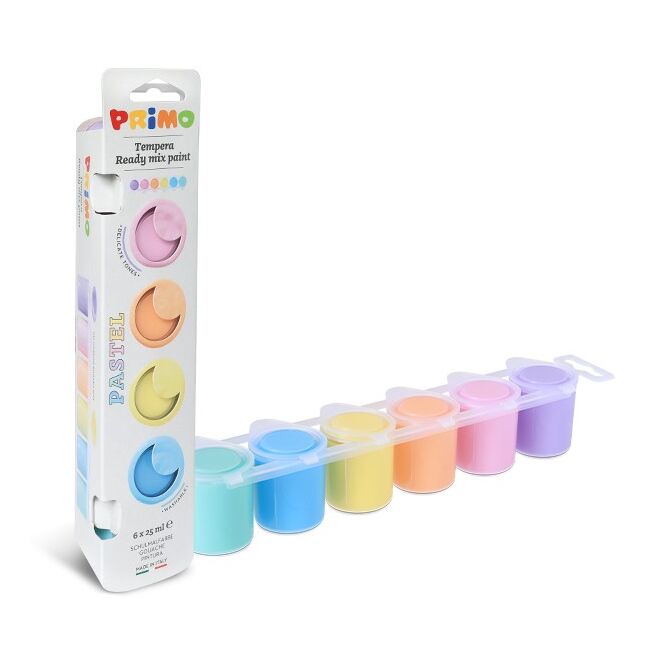 Set tempera Morocolor Primo, 6 culori pastel, 25 ml BPTCMC701545
