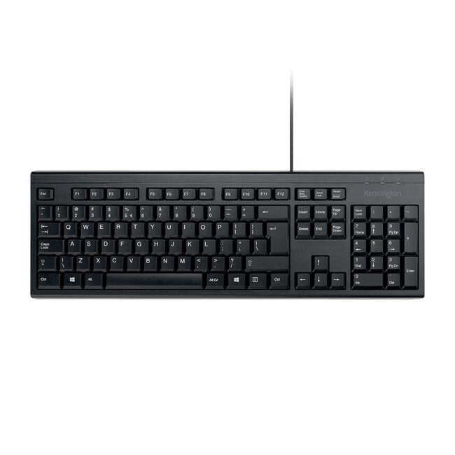 Tastatura Kensington EQ KB100, cu fir de 150 cm, plastic partial reciclat, negru BPTCKW637270