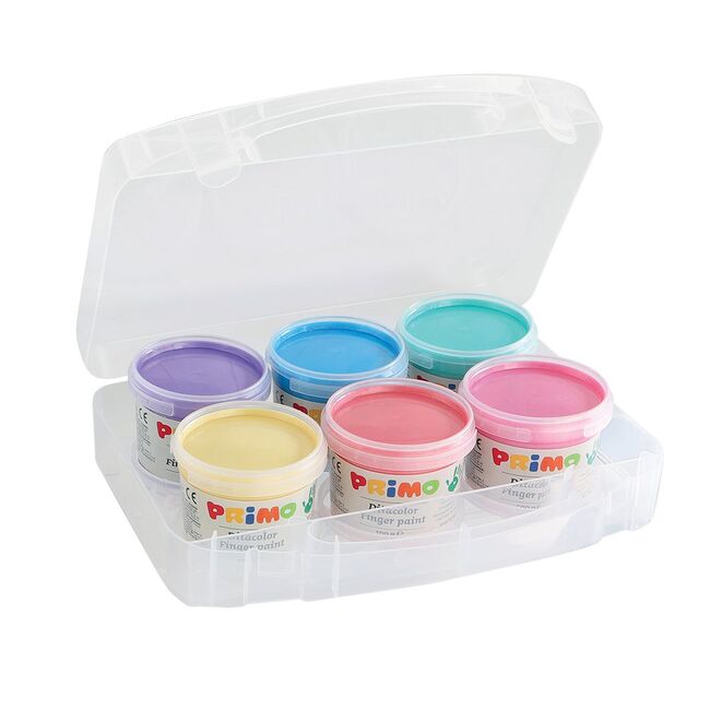 Tempera perlata Morocolor Primo, pentru pictat cu degetele, 6 culori, 100 ml/culoare BPTCMC002298