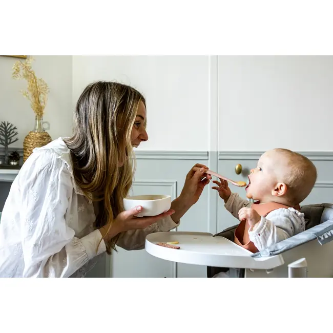 Set 2 lingurite silicon +4 luni Beaba Cotton