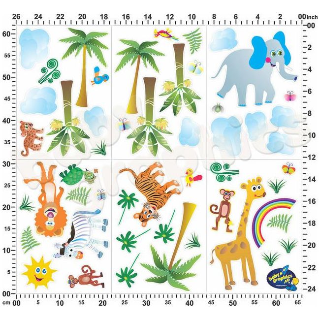 Sticker perete Animale din Jungla -  BBG001