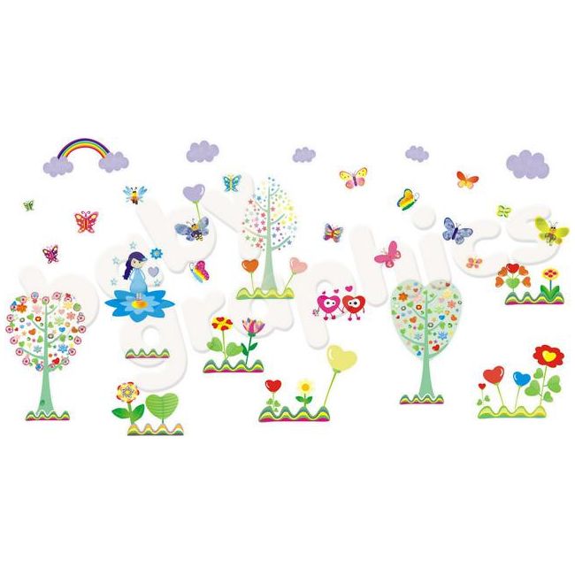 Sticker perete Flori si copacei -  BBG007