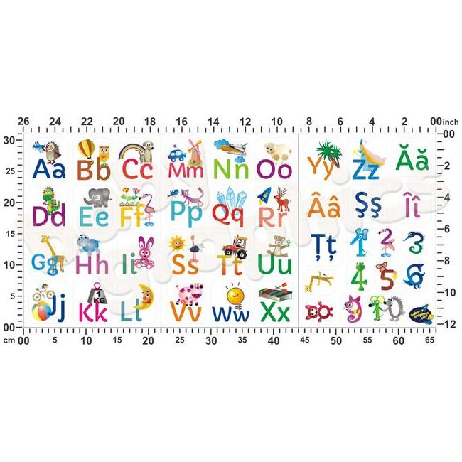 Stickere perete Litere cu animale (Alfabet RO) -  BBG011