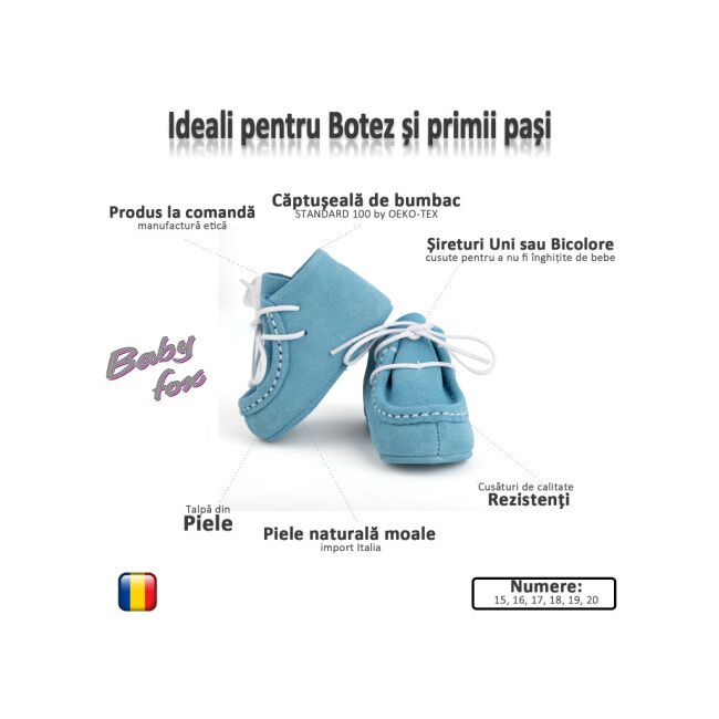 Botosei Mocasini (Marime: 20, Culoare nappa: blu)