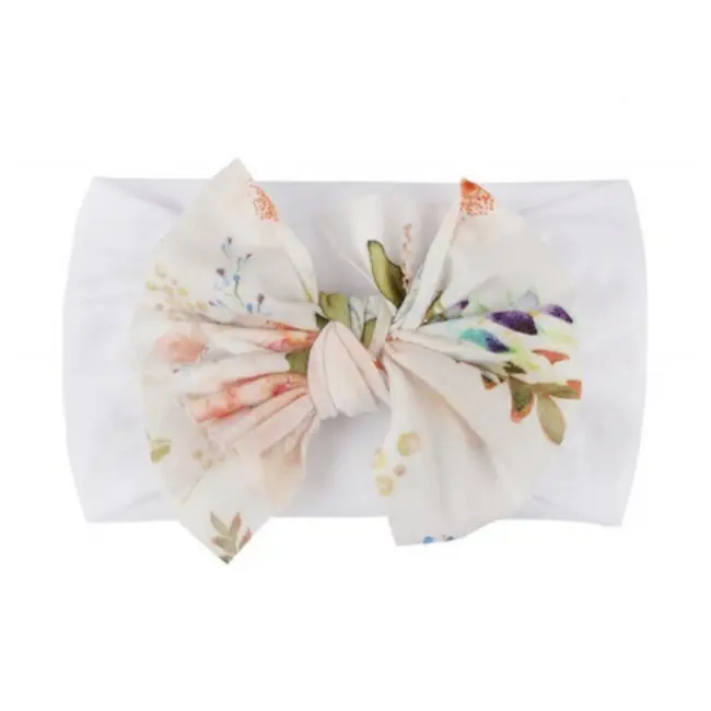 Bentita alba lata cu funda inflorata aplicata mbx-21006-1-r23