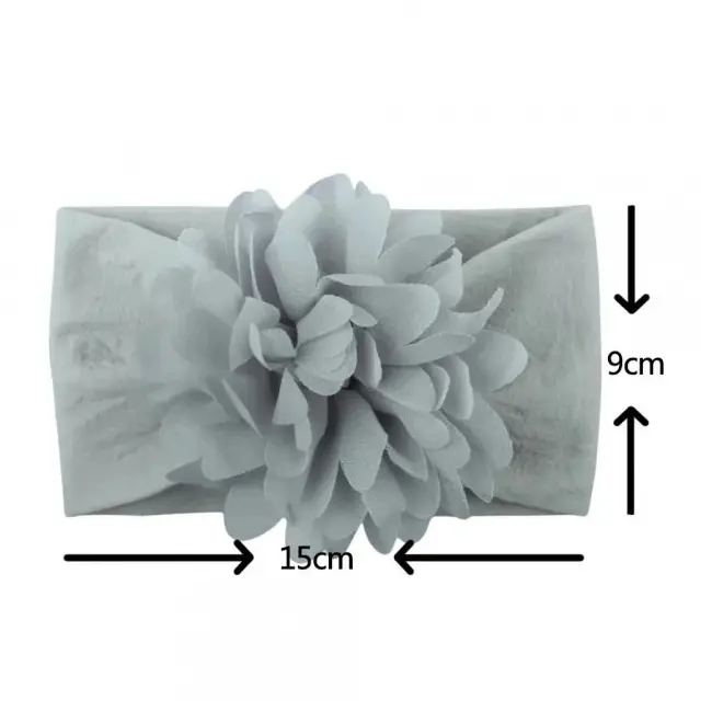 Bentita gri lata cu floare aplicata mdx-18151-9-r9