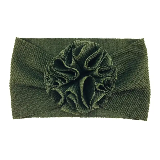 Bentita verde inchis lata cu floare mdxpp10-19-c11