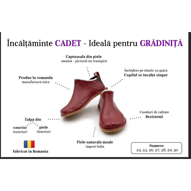 Botosei Cadet (Culoare nappa: ciclam, Marime: 26, Decor: Fara decor)