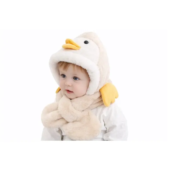 Caciulita crem plusata pentru copii - pinguin adoctsc10-4-sa7