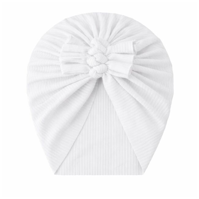 Caciulita alba tip turban cu trei fundite mbx-21021-1