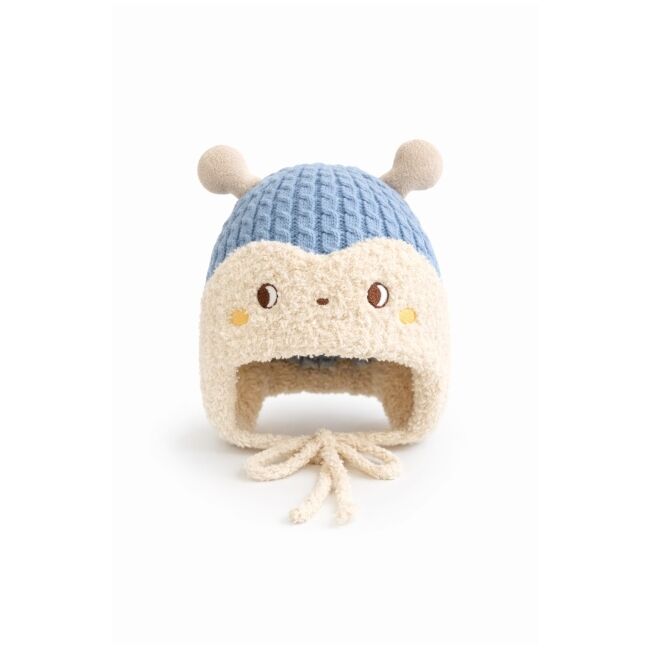 Caciulita bleu cu ivoire pentru bebelusi - animalut dragalas liht2023-52-4-ca4