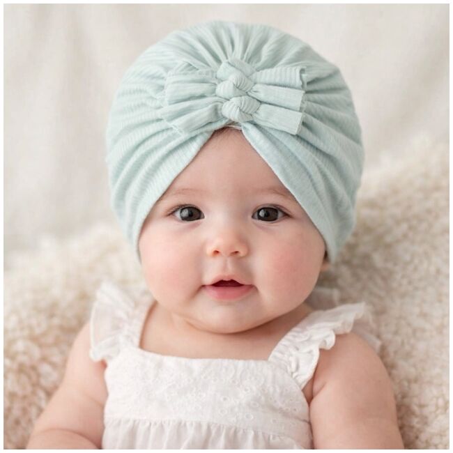 Caciulita bleu tip turban cu trei fundite mbx-21021-6