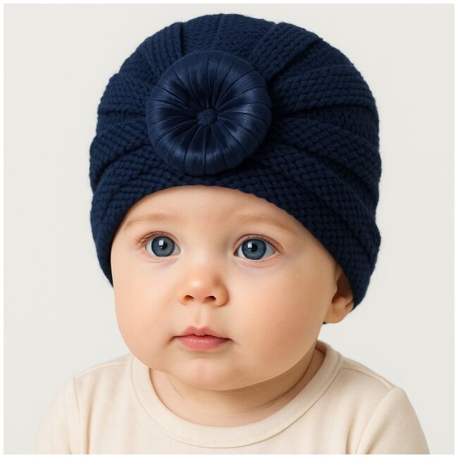 Caciulita bleumarin crosetata tip turban mbx-20165-2-sa1