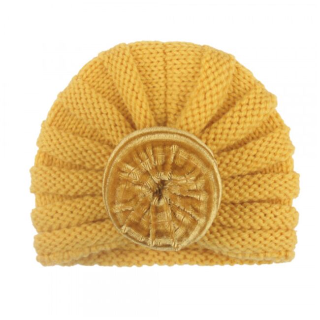 Caciulita galbena crosetata tip turban mbx-20165-3-sa1