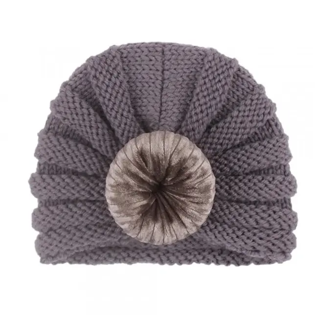 Caciulita gri crosetata tip turban mbx-20165-1-sa1