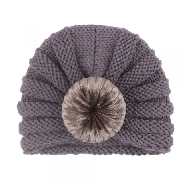 Caciulita gri crosetata tip turban mbx-20165-1-sa1