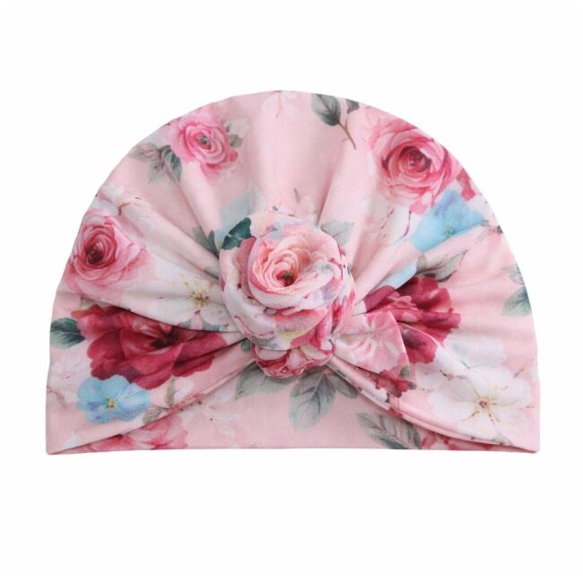 Caciulita inflorata in nunate de roz tip turban mdx-17134-2-c2